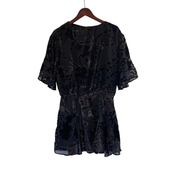 NEW Free People Manuka Burnout Velvet Mini Dress Black Size Small - Picture 3 of 9